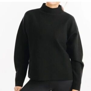 Zyia Active Onyx Asana Sweater, Mock Neck, L, EUC, Black
